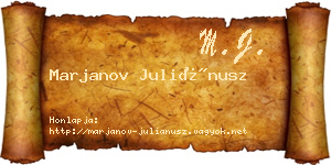 Marjanov Juliánusz névjegykártya